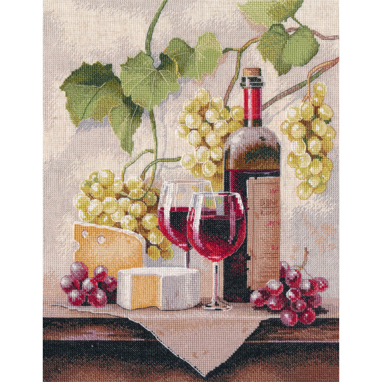Cross stitch kit "Wine Still Life" 25×32 cm S1754
