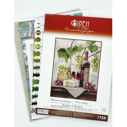 Cross stitch kit "Wine Still Life" 25×32 cm S1754