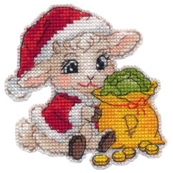 Cross stitch kit "Magnet. Little sheep" 9×9 cm S1751