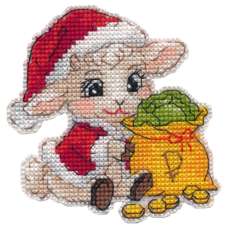 Cross stitch kit "Magnet. Little sheep" 9×9 cm S1751
