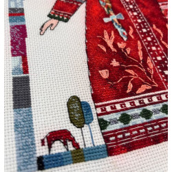 Cross stitch kit "Play, Accordion" 25×25 cm S1749
