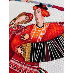 Cross stitch kit "Play, Accordion" 25×25 cm S1749