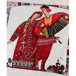 Cross stitch kit "Play, Accordion" 25×25 cm S1749