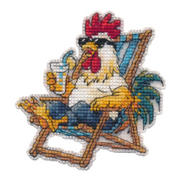 Cross stitch kit "Magnet. Beach relaxation" 8,6×9,3 cm S1745