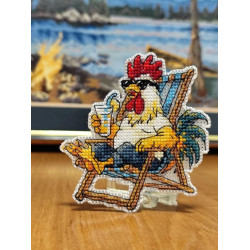 Cross stitch kit "Magnet. Beach relaxation" 8,6×9,3 cm S1745