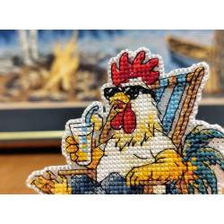 Cross stitch kit "Magnet. Beach relaxation" 8,6×9,3 cm S1745