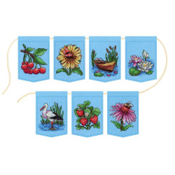 Cross stitch kit "Summer garland (7 flags)" 11 x 8 cm ST-1211