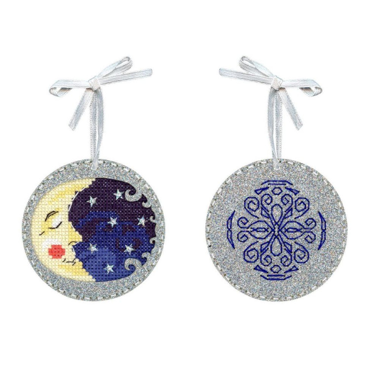 Cross stitch kit "A Moon in Silver" 9 x 9 cm ST-1207