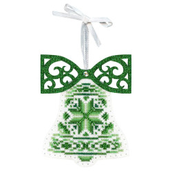 Cross stitch kit "White bell with a bow" 12 x 9 cm ST-1204