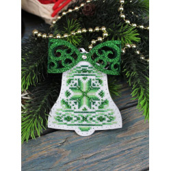 Cross stitch kit "White bell with a bow" 12 x 9 cm ST-1204