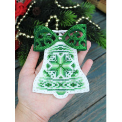 Cross stitch kit "White bell with a bow" 12 x 9 cm ST-1204