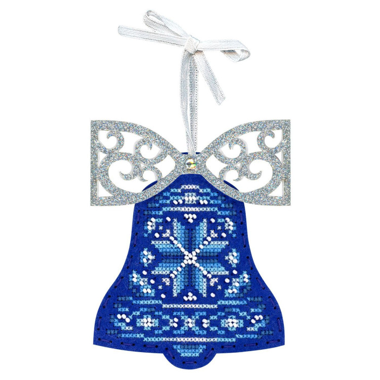 Cross stitch kit "Blue bell with a bow" 12 x 9 cm ST-1203