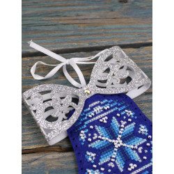 Cross stitch kit "Blue bell with a bow" 12 x 9 cm ST-1203
