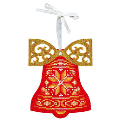 Cross stitch kit "Red bell with a bow" 12 x 9 cm ST-1202