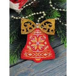 Cross stitch kit "Red bell with a bow" 12 x 9 cm ST-1202