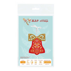 Cross stitch kit "Red bell with a bow" 12 x 9 cm ST-1202