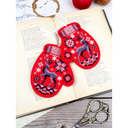 Cross stitch kit "Mittens with deer. Set of 2" 11 x 9 cm ST-1201