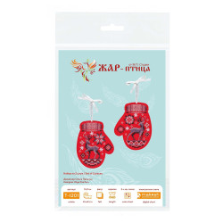 Cross stitch kit "Mittens with deer. Set of 2" 11 x 9 cm ST-1201