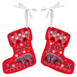 Cross stitch kit "Boots with bears. Set of 2" ST-1097