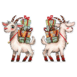 Cross stitch kit "Fluffy goat" 13x10 cm SR-1372