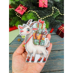 Cross stitch kit "Fluffy goat" 13x10 cm SR-1372
