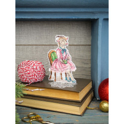 Cross stitch kit "A little goat at tea time" 13 x 8 cm SR-1371