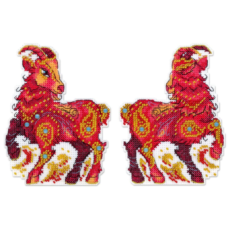 Cross stitch kit "Fiery Little Goat" 12 x 10 cm SR-1370