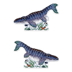 Cross stitch kit "Dinosaurs. Mosasaur" 8 x 12 cm SR-1348