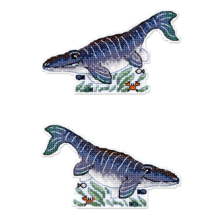 Cross stitch kit "Dinosaurs. Mosasaur" 8 x 12 cm SR-1348