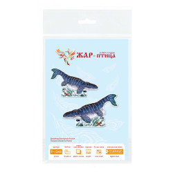 Cross stitch kit "Dinosaurs. Mosasaur" 8 x 12 cm SR-1348