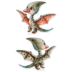 Cross stitch kit "Little Pterodactyl" 10 x 13 cm SR-1347