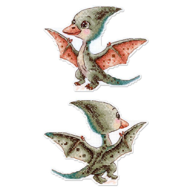 Cross stitch kit "Little Pterodactyl" 10 x 13 cm SR-1347