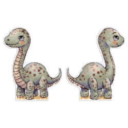 Cross stitch kit "Charming Diplodocus" 12 x 10 cm SR-1345