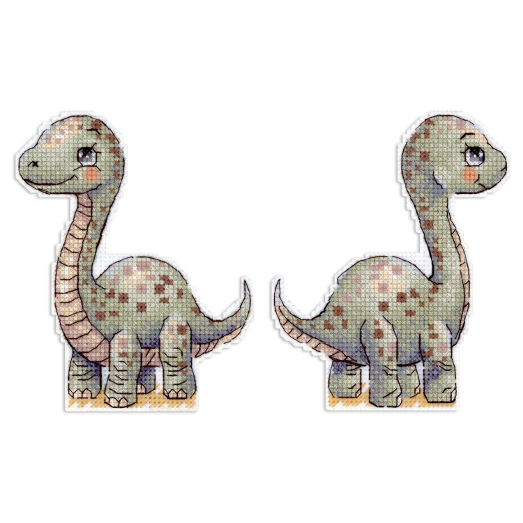 Cross stitch kit "Charming Diplodocus" 12 x 10 cm SR-1345