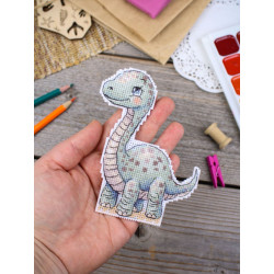 Cross stitch kit "Charming Diplodocus" 12 x 10 cm SR-1345
