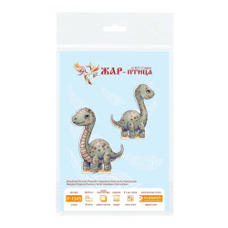 Cross stitch kit "Charming Diplodocus" 12 x 10 cm SR-1345