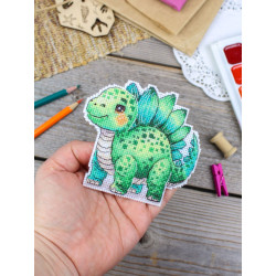 Cross stitch kit "Baby Stegosaurus" 10 x 10 cm SR-1344