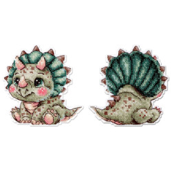 Cross stitch kit "Cute Triceratops" 9 x 9 cm SR-1343