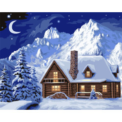 Wizardi Painting by Numbers Kit Winter Comfort 40x50 cm A102