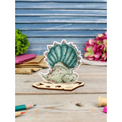 Cross stitch kit "Cute Triceratops" 9 x 9 cm SR-1343