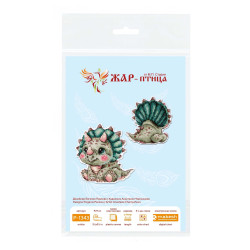 Cross stitch kit "Cute Triceratops" 9 x 9 cm SR-1343