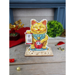 Cross stitch kit "Golden maneki-neko" 13 x 10 cm SR-1334