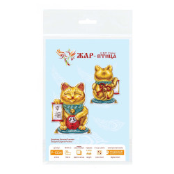 Cross stitch kit "Golden maneki-neko" 13 x 10 cm SR-1334