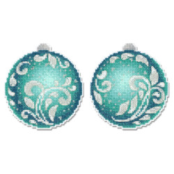 Cross stitch kit "Emerald Radiance" Christmas Ornament" 10 x 9 cm SR-1320