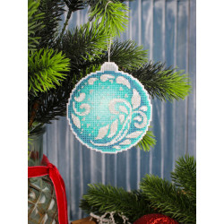 Cross stitch kit "Emerald Radiance" Christmas Ornament" 10 x 9 cm SR-1320