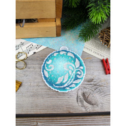 Cross stitch kit "Emerald Radiance" Christmas Ornament" 10 x 9 cm SR-1320