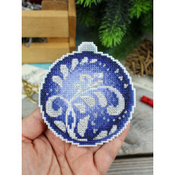 Cross stitch kit "Sapphire Radiance" Christmas Ornament" 10 x 9 cm SR-1319