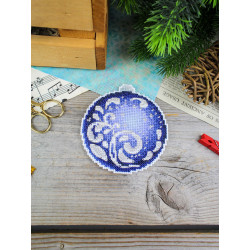 Cross stitch kit "Sapphire Radiance" Christmas Ornament" 10 x 9 cm SR-1319