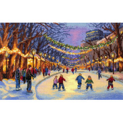 Cross stitch kit "New Year's Ice Rink" 17*25 cm SNV-1032
