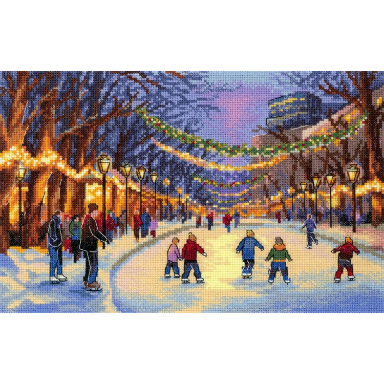 Cross stitch kit "New Year's Ice Rink" 17*25 cm SNV-1032